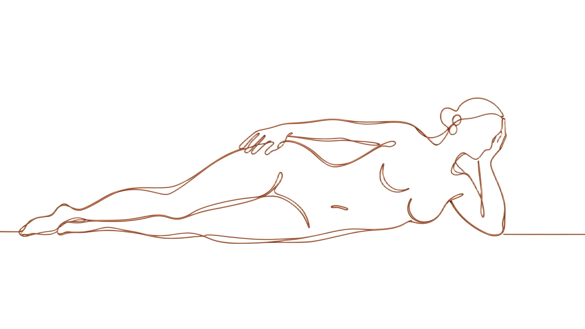 Flowing body line art divider — body rub